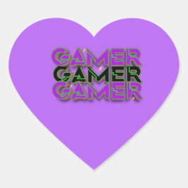 Gamer Herz-Aufkleber