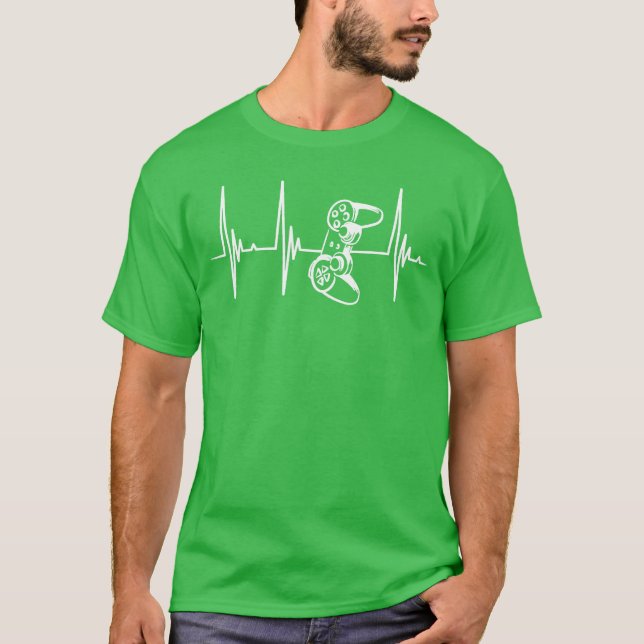 Gamer-Herzfrequenz-Controller für Nerd-Multiplayer T-Shirt (Vorderseite)