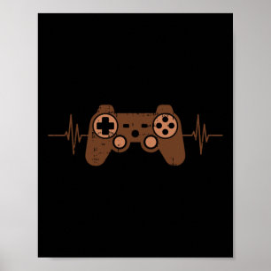 Gamer Herzschlag Black History Month Farbe Männer Poster