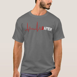 Gamer Herzschlag ECK Puls Gaming Geek lustig T-Shirt