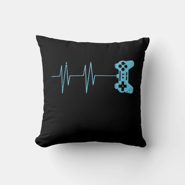 Gamer-Herzschlag-T - Kissen (Vorderseite)