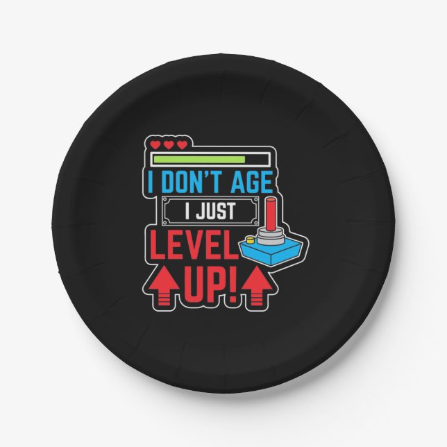 Gamer I Level Up Pappteller (Vorderseite)