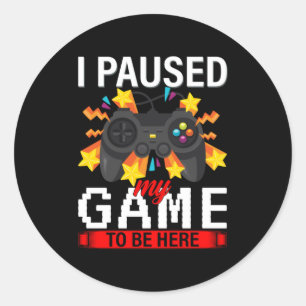 Gamer Ich habe mein Spiel hier gehalten Runder Aufkleber