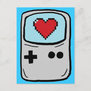 Gamer in der Liebe Postkarte der alten Schule