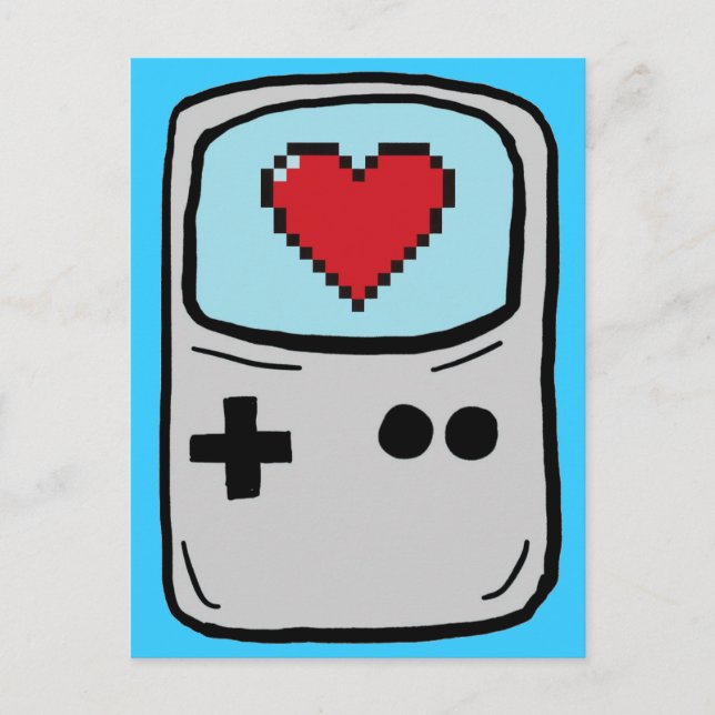 Gamer in der Liebe Postkarte der alten Schule (Vorderseite)