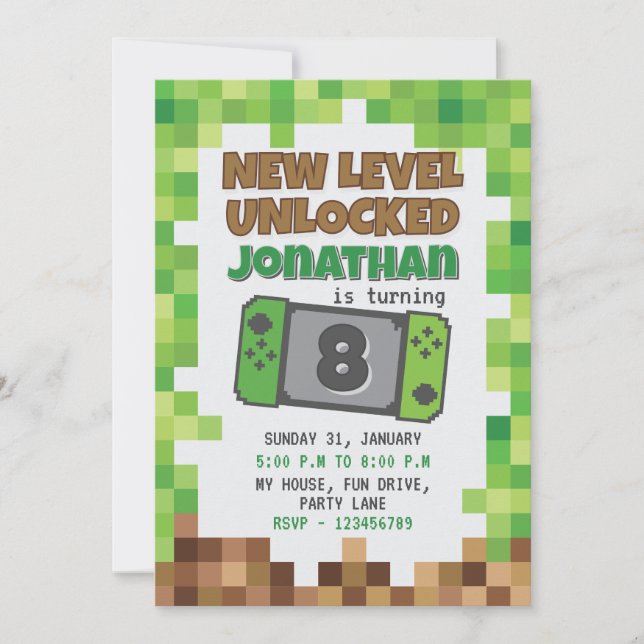 GAMER INVITATION EINLADUNG (Vorderseite)