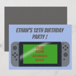Gamer-Jungs-Geburtstagsparty Einladung