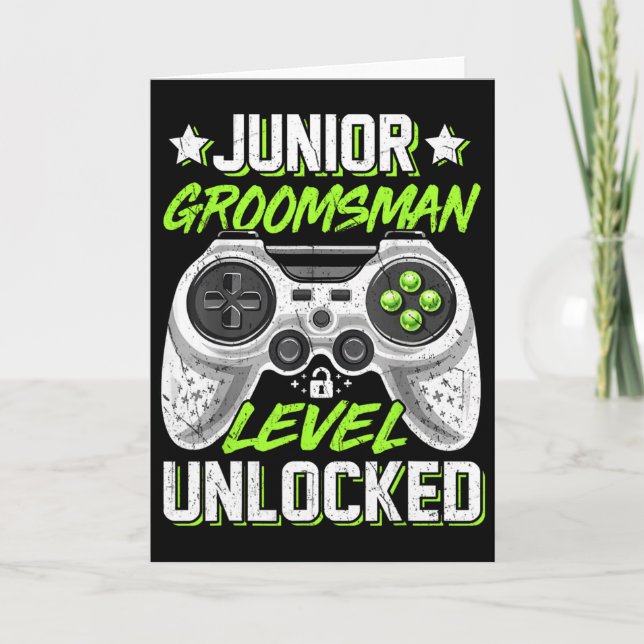 Gamer Junior Trauzeuge Level Unlock Video Gaming Karte (Vorderseite)