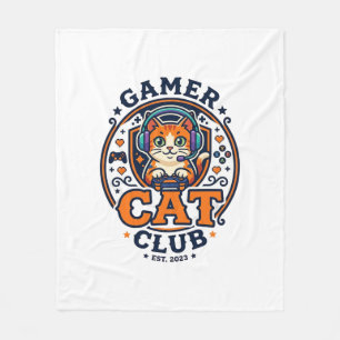 Gamer-Katze Katzen-Mama Geschenkidee - Gamer-Katze Fleecedecke