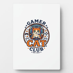 Gamer-Katze Katzen-Mama Geschenkidee - Gamer-Katze Fotoplatte