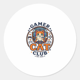 Gamer-Katze Katzen-Mama Geschenkidee - Gamer-Katze Runder Aufkleber