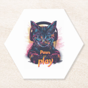 Gamer-Katze Level Up Untersetzer