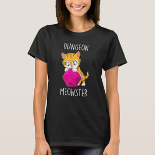 Gamer-Katze Nerdy-Katze D20-Würfel Rpg-Gamer-Verli T-Shirt