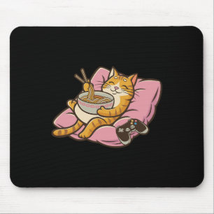 Gamer-Katze Ramen Kawaii Gaming Japanische Frauen  Mousepad