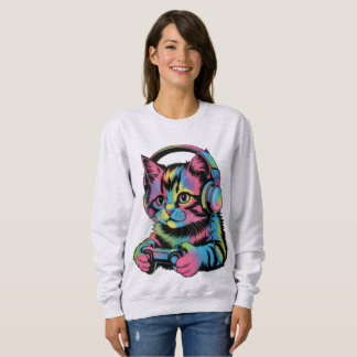 Gamer-Katze Videospiele Sweatshirt