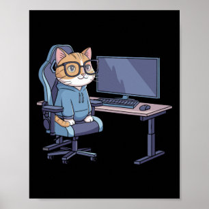 Gamer-Katzen-Squad lustiges Meme 1  Poster