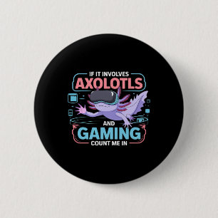 Gamer Kawaii Axolotl Anime Theme Spaß für alle Button