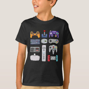 Gamer kids Pixel Art Game Controller Gamepad T-Shirt