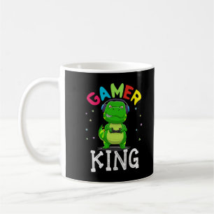 Gamer King T-Rex Dinosaur Videospiele spielen Kind Kaffeetasse