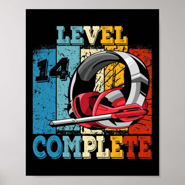Gamer Level 14 Vollständiger Gaming-Controller ent Poster (Vorne)