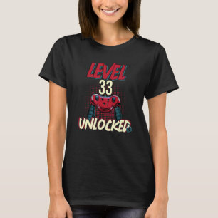 Gamer Level 33 entsperrt 33. Geburtstag T-Shirt