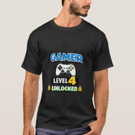 Gamer Level 4 Unlocked Beginner Controller Funny T-Shirt