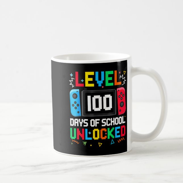 Gamer Level Unlocked 100 Days Of School Student Bo Kaffeetasse (Rechts)