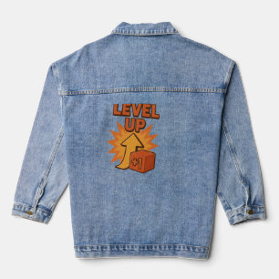 Gamer Level Up Herren T-Shirt Damen Jean Jacke