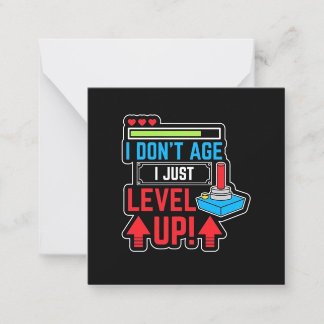 Gamer-Level-Up Mitteilungskarte (Vorderseite)