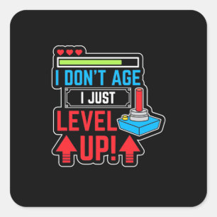 Gamer-Level-Up Quadratischer Aufkleber