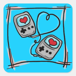 Gamer-Liebe-Aufkleber Quadratischer Aufkleber