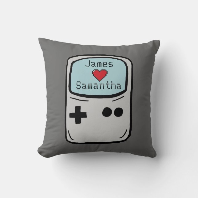 Gamer-Liebeherz-Hochzeitsgeschenkkissen Kissen (Vorderseite)