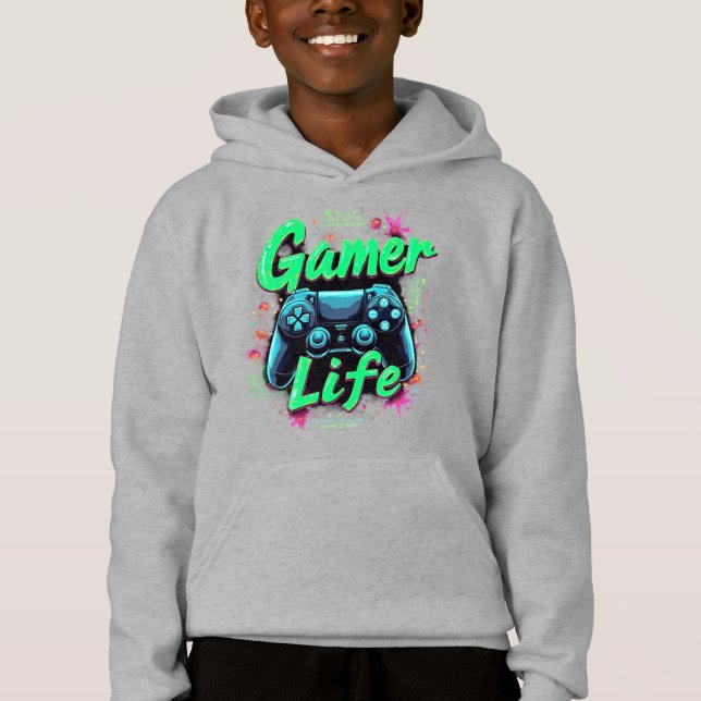 "Gamer Life T - Shirt - Cool, Retro und trendy Gam (Vorderseite)