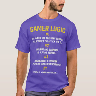 Gamer Logic for Gaming Fan Retro Video Game Fan T-Shirt