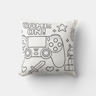 Gamer-Malbuch-Kissen | Kinderzimmer-Dekoration Kissen