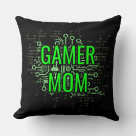 Gamer MAMA Cyber Digital Green Kissen