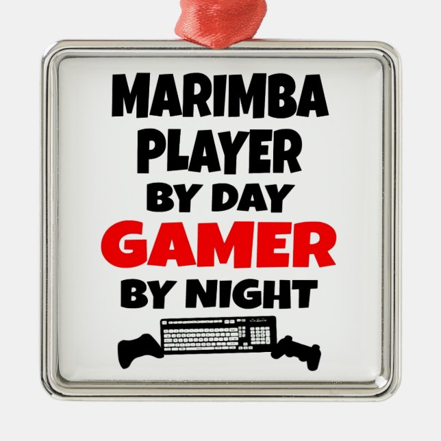 Gamer Marimba Player Ornament Aus Metall (Vorne)