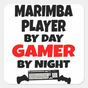 Gamer Marimba Player Quadratischer Aufkleber