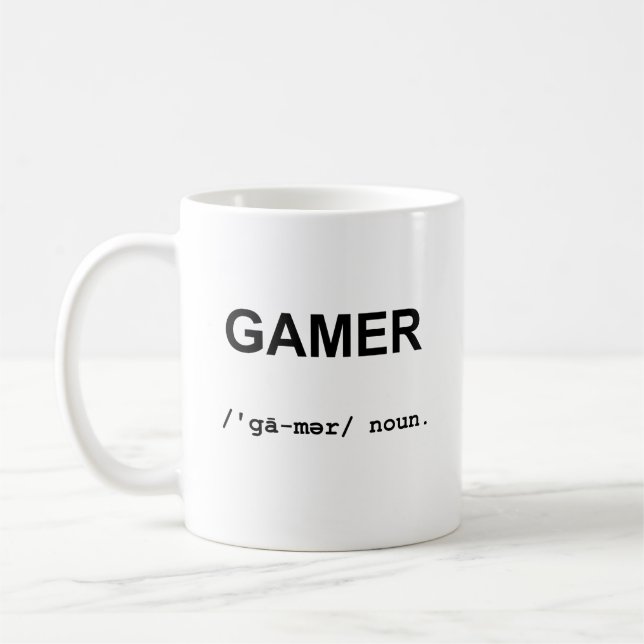 GAMER mit der Lautsymbol-Tasse Kaffeetasse (Links)