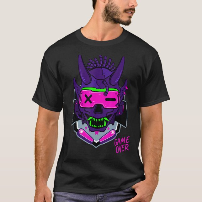 Gamer Monster Game Over u d Game Over T-Shirt (Vorderseite)