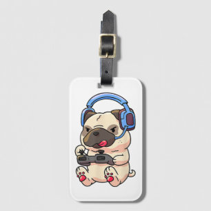 Gamer Mops Gaming Dogs Video Game Geschenkideen Gepäckanhänger
