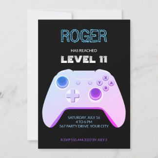 GAMER NEON GAME CONTROLLER EINLADUNG