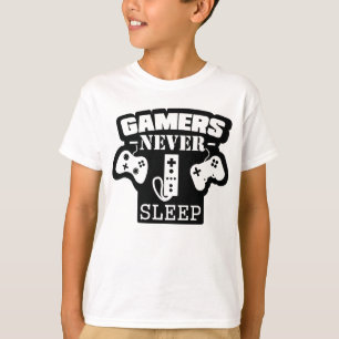 Gamer Never Sleep - Funny Gaming T-Shirt pour True