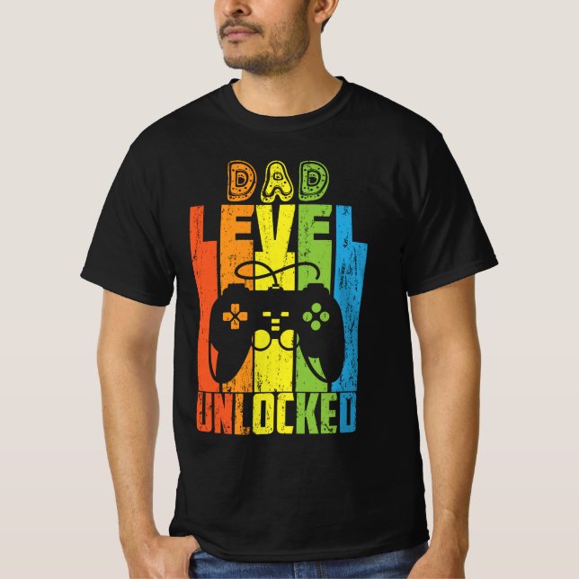 Gamer New Dad Level entsperrt T-Shirt (Vorderseite)