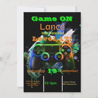 Gamer, Next Level, Player One, 17. Video Game Einladung