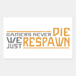 Gamer nie Die - Stil 1 Rechteckiger Aufkleber
