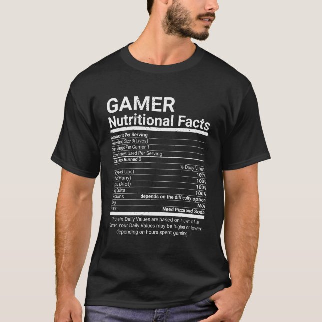 Gamer Nutriacts Video Games Computer Nerd T-Shirt (Vorderseite)