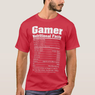GAMER NUTRITIONAL FACTS Cool Gaming Video Game Fu T-Shirt