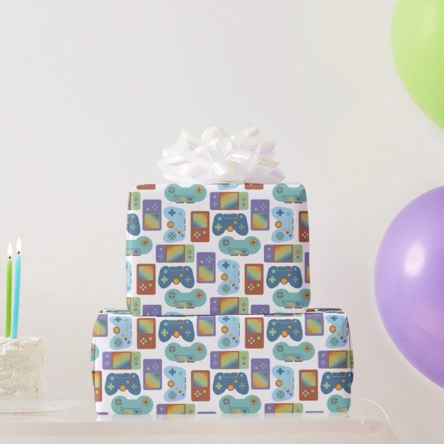 Gamer on Wrapping Paper Geschenkpapier (Partygeschenke)
