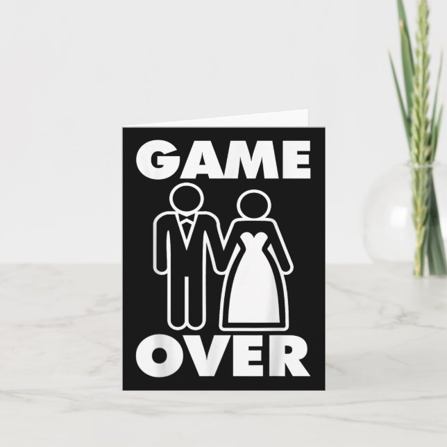 Gamer Over Bride Groom Funny Wedding Karte (Vorderseite)